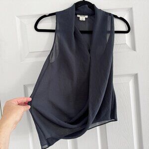 Helmut Lang Draped Sleeveless Top in Blue, size XS